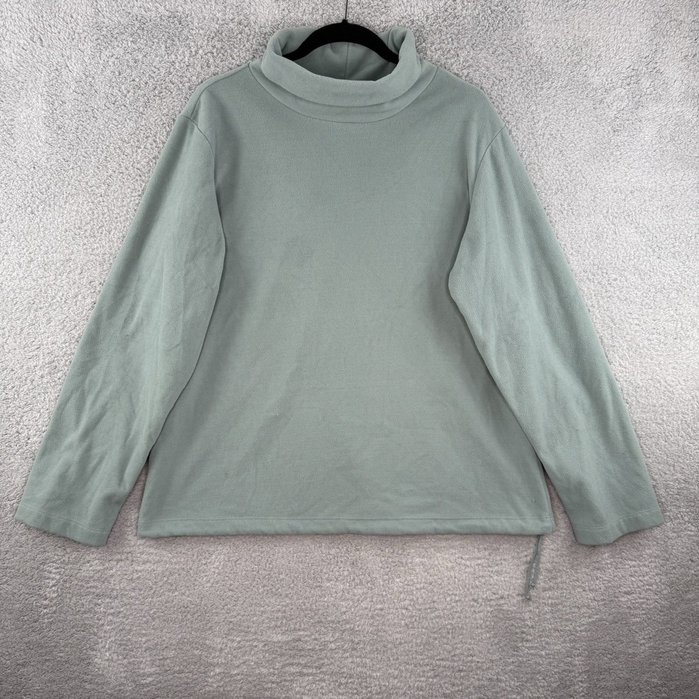 Victoria's Secret Women's Cowl Funnel Neck Fleece Pullover Sz L Sweatshirt Green